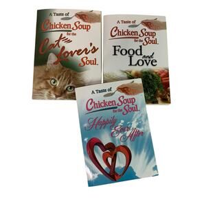 Set of 3 Chicken Sour for the Soul Paperback Books Cat Happily Love